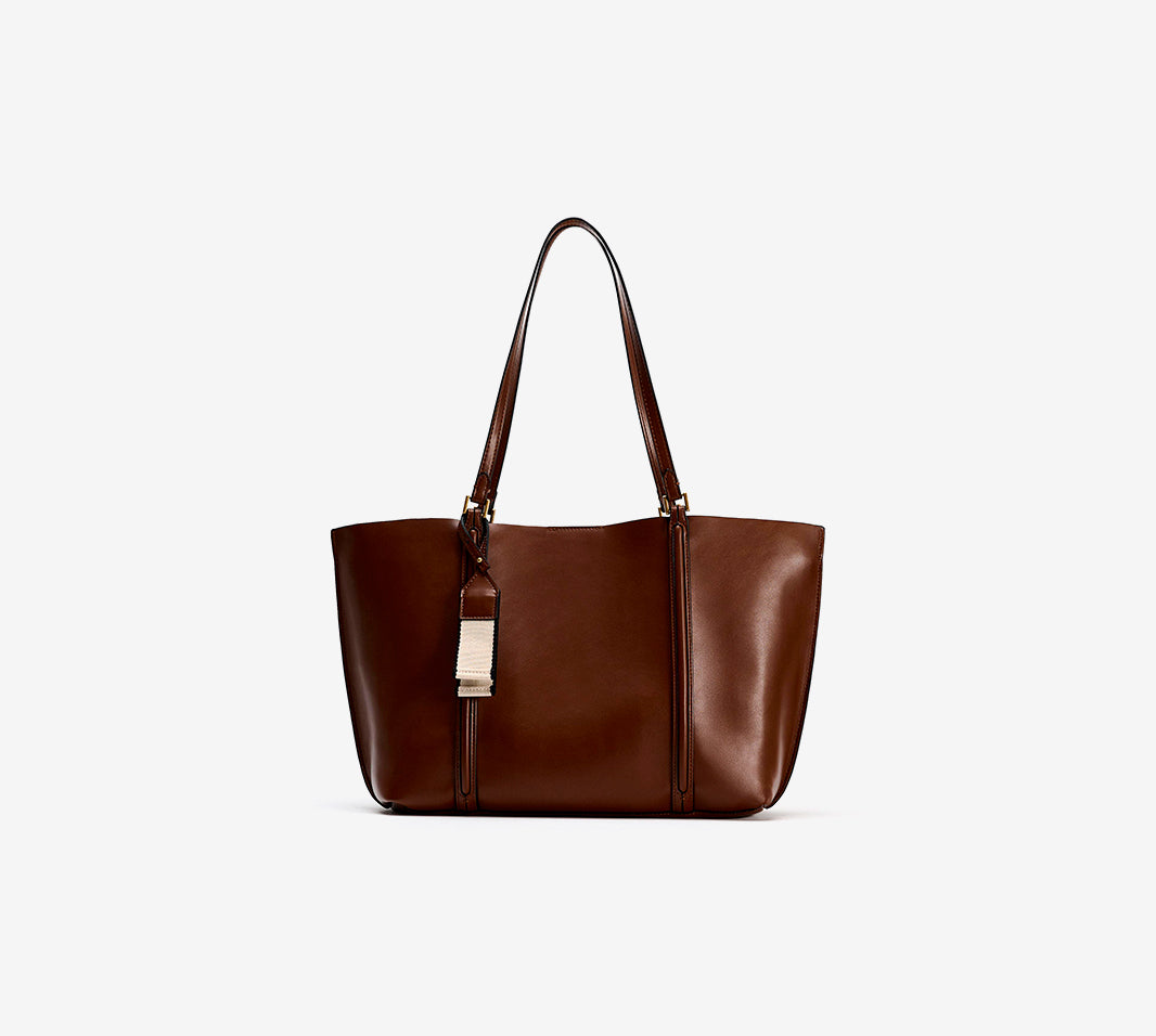 Leather tote bag